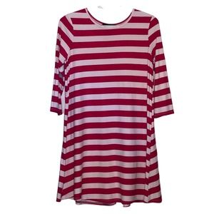Amy Byer Juniors Red Cream Candy Cane‎ Christmas Dress 3/4 Sleeves Size XL